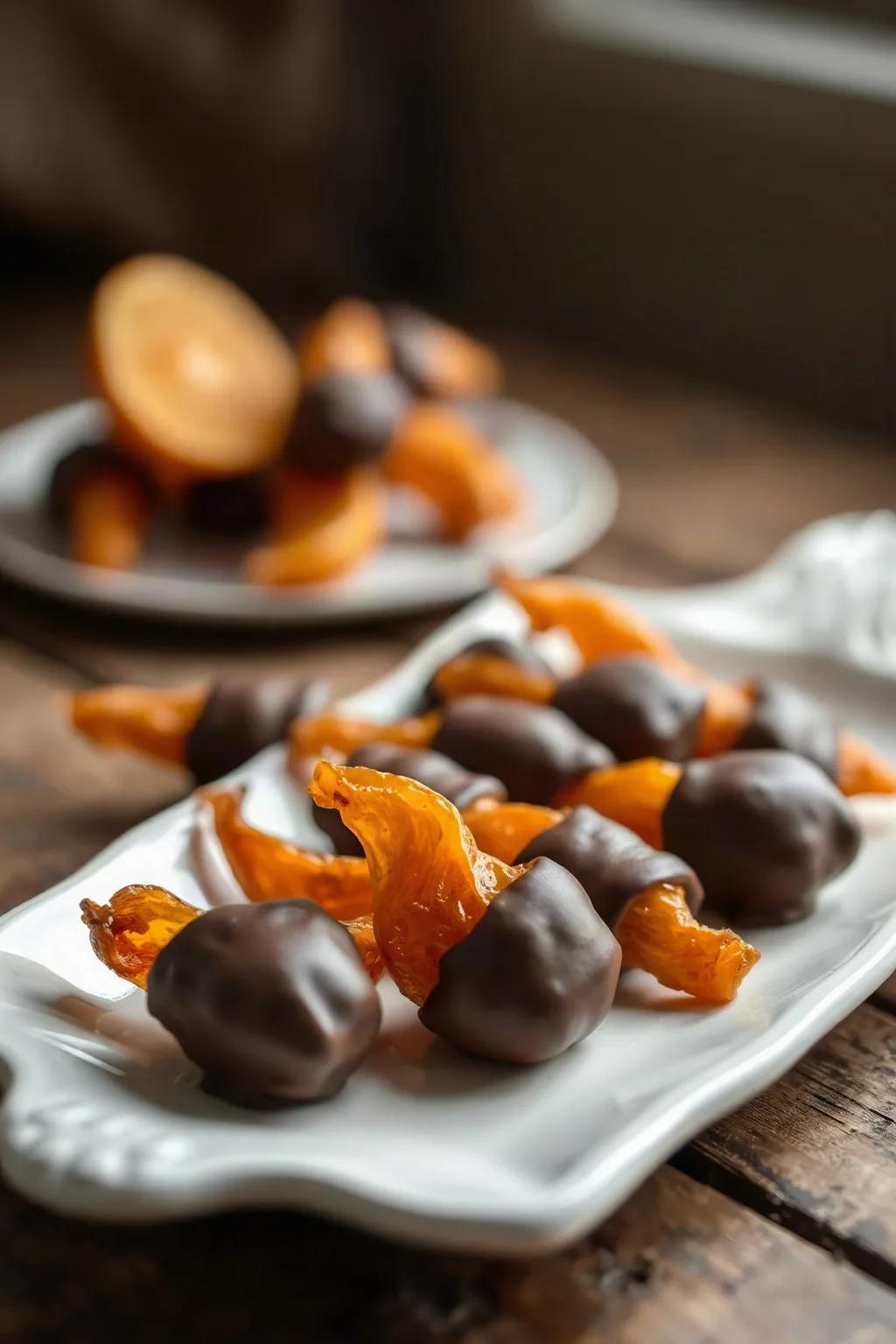 Écorces d'oranges confites au chocolat