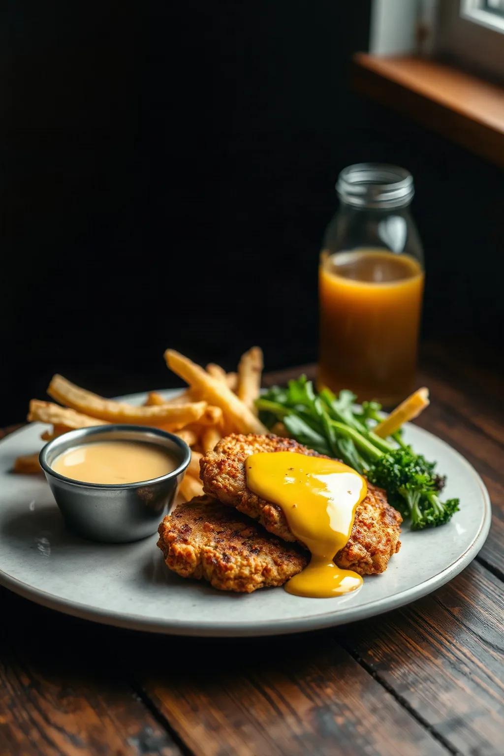 Filets de dinde croustillants sauce miel et moutarde