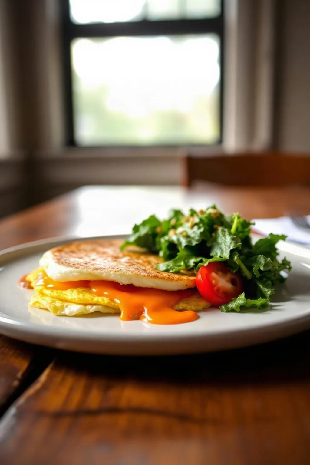 Egg White Omelettes with Kale Salad