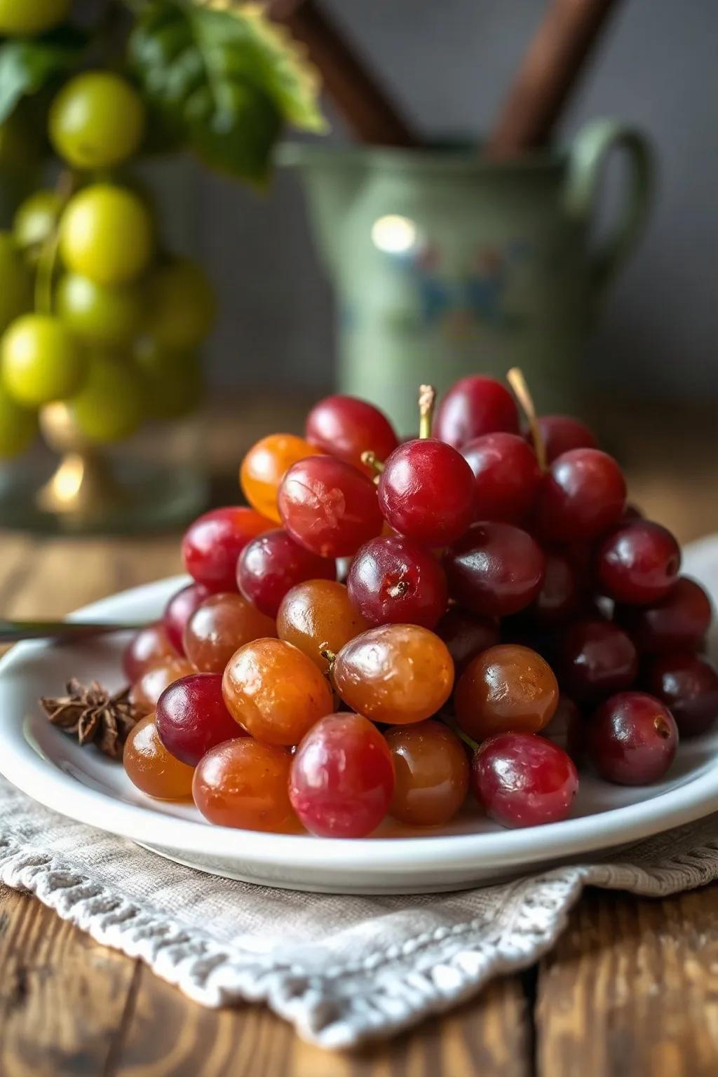Quick Anise Candied Grapes