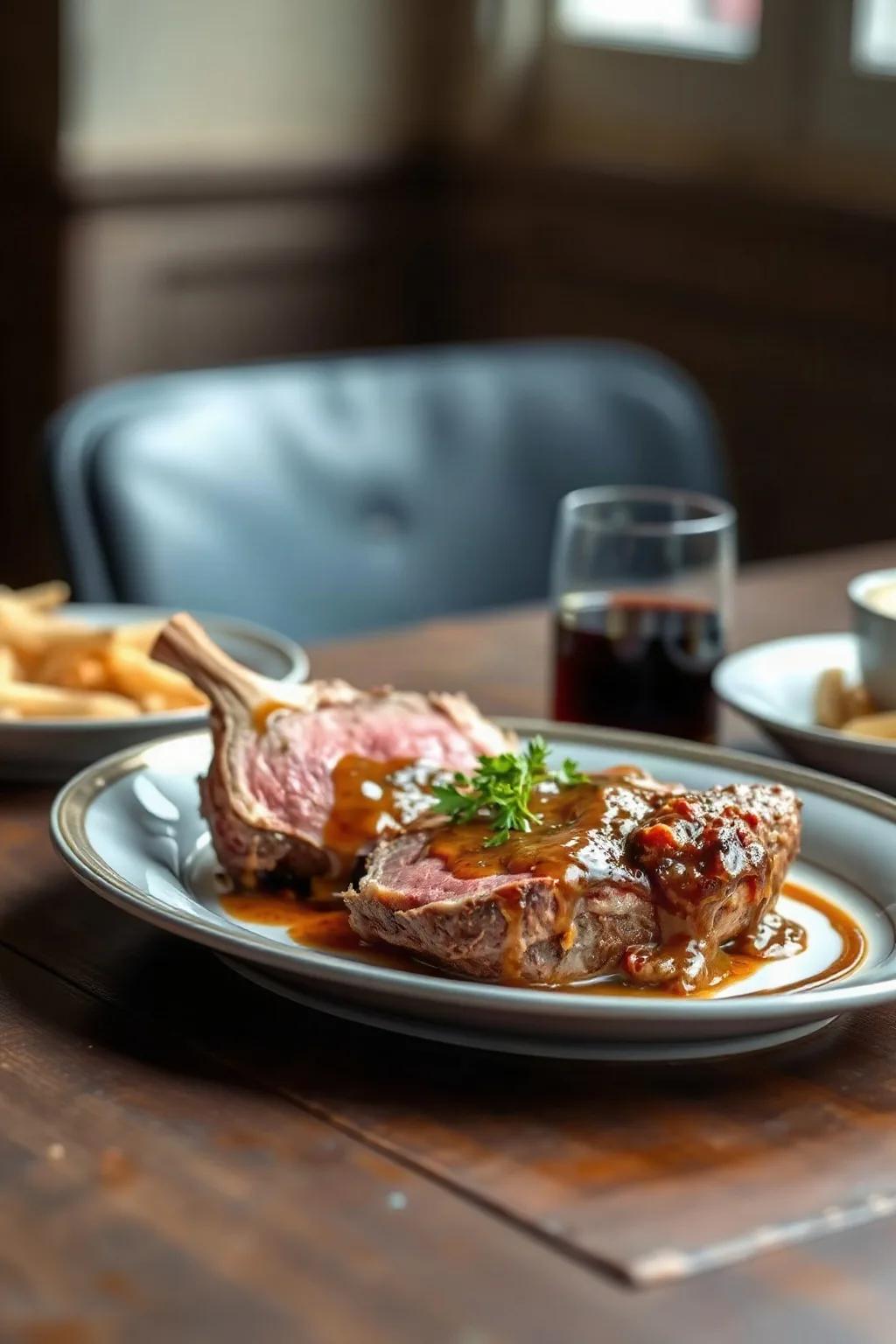 Roast Leg of Lamb with Herb Sauce