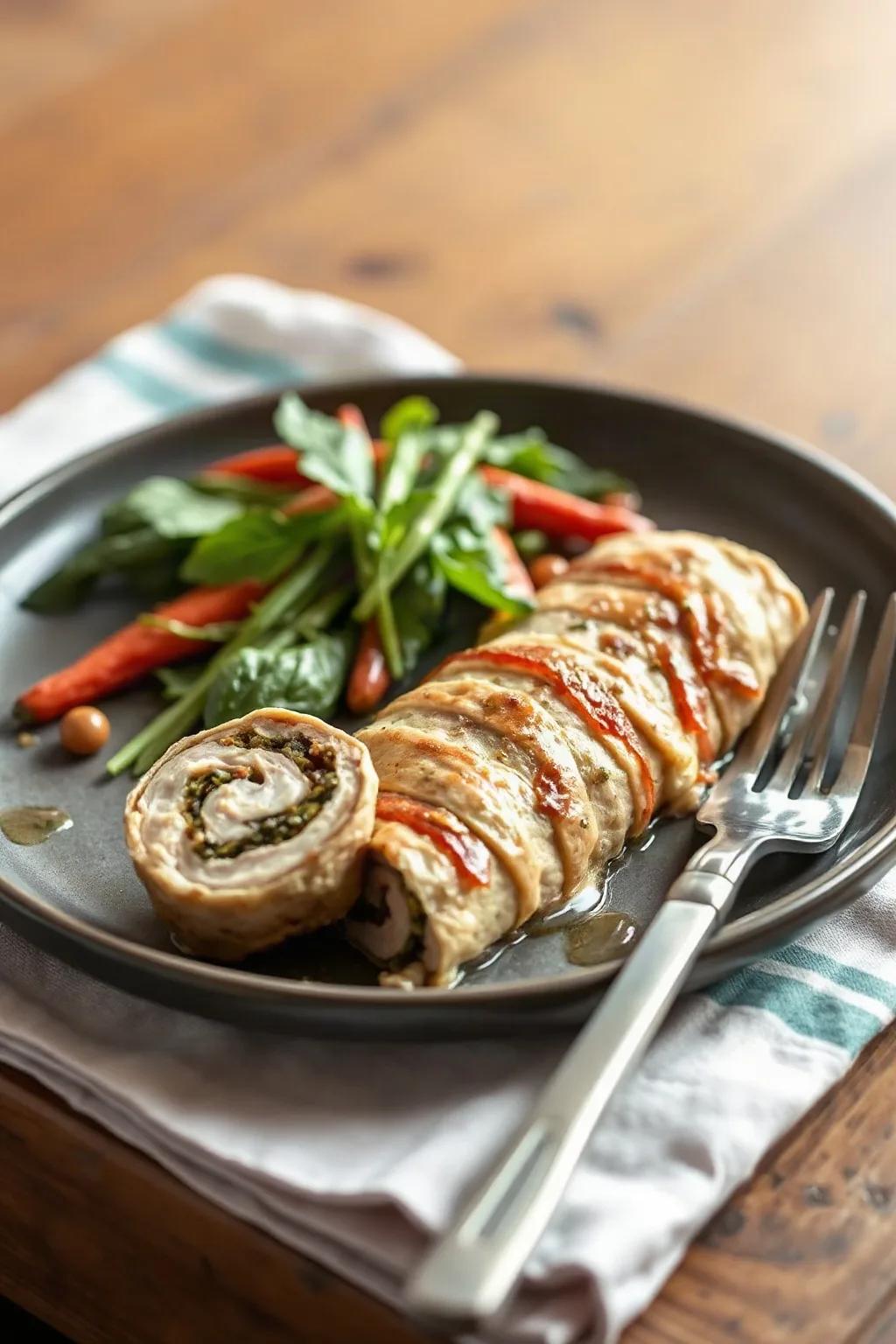 Chicken Roulades with Autumn Vegetables