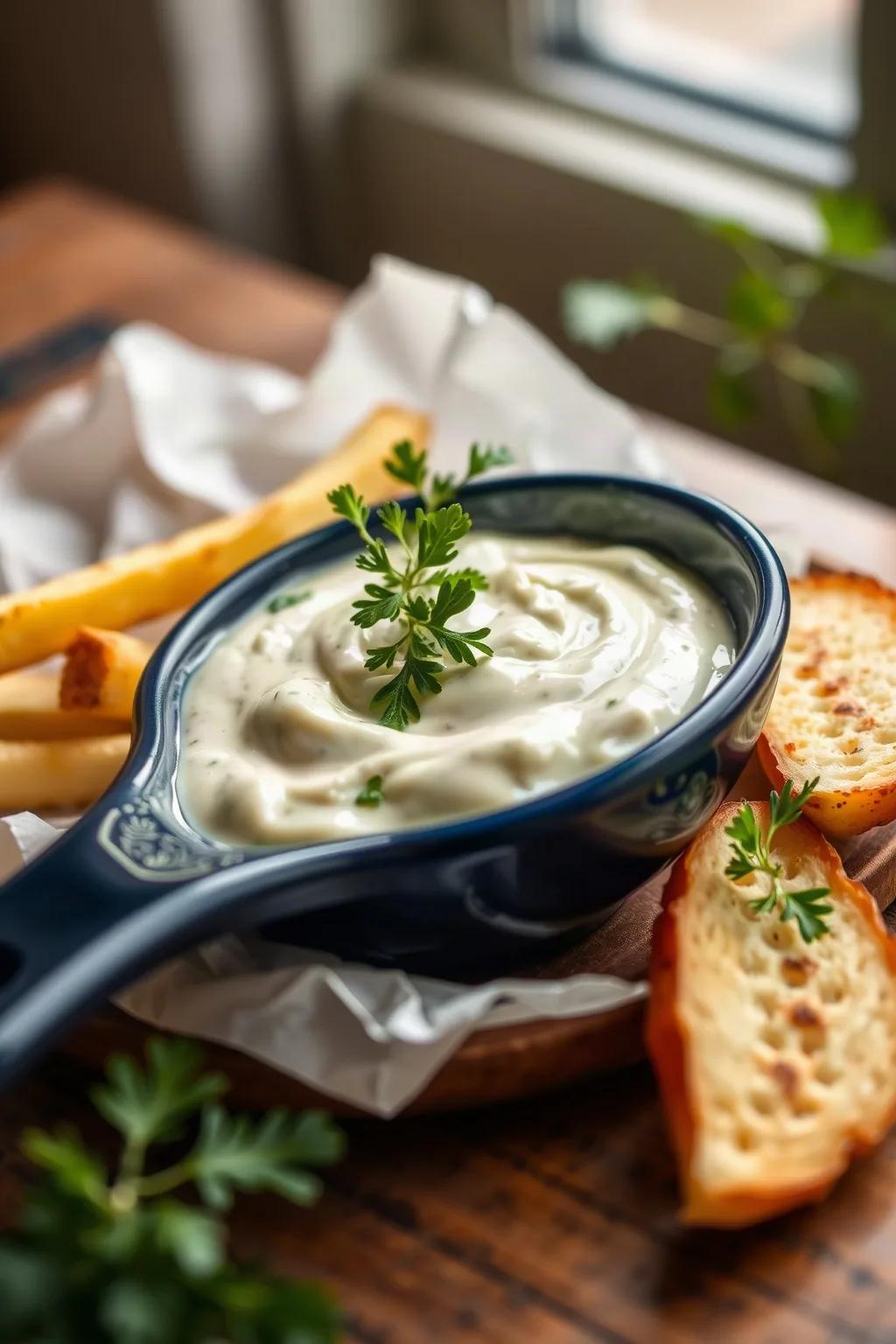 Aïoli à l'ail pour frites, artichauts et plus