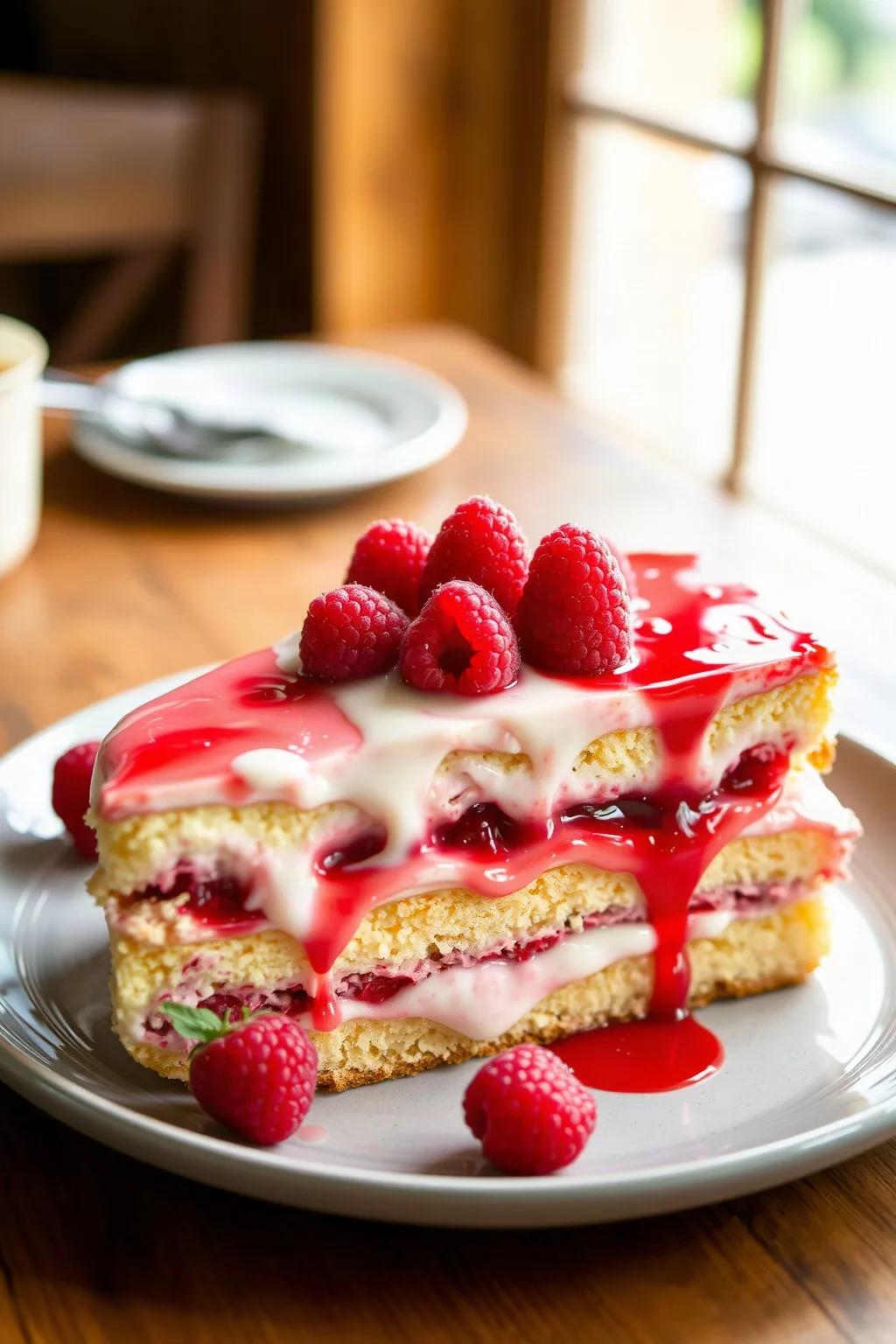 Raspberry Tres Leches Cake with Three Milks