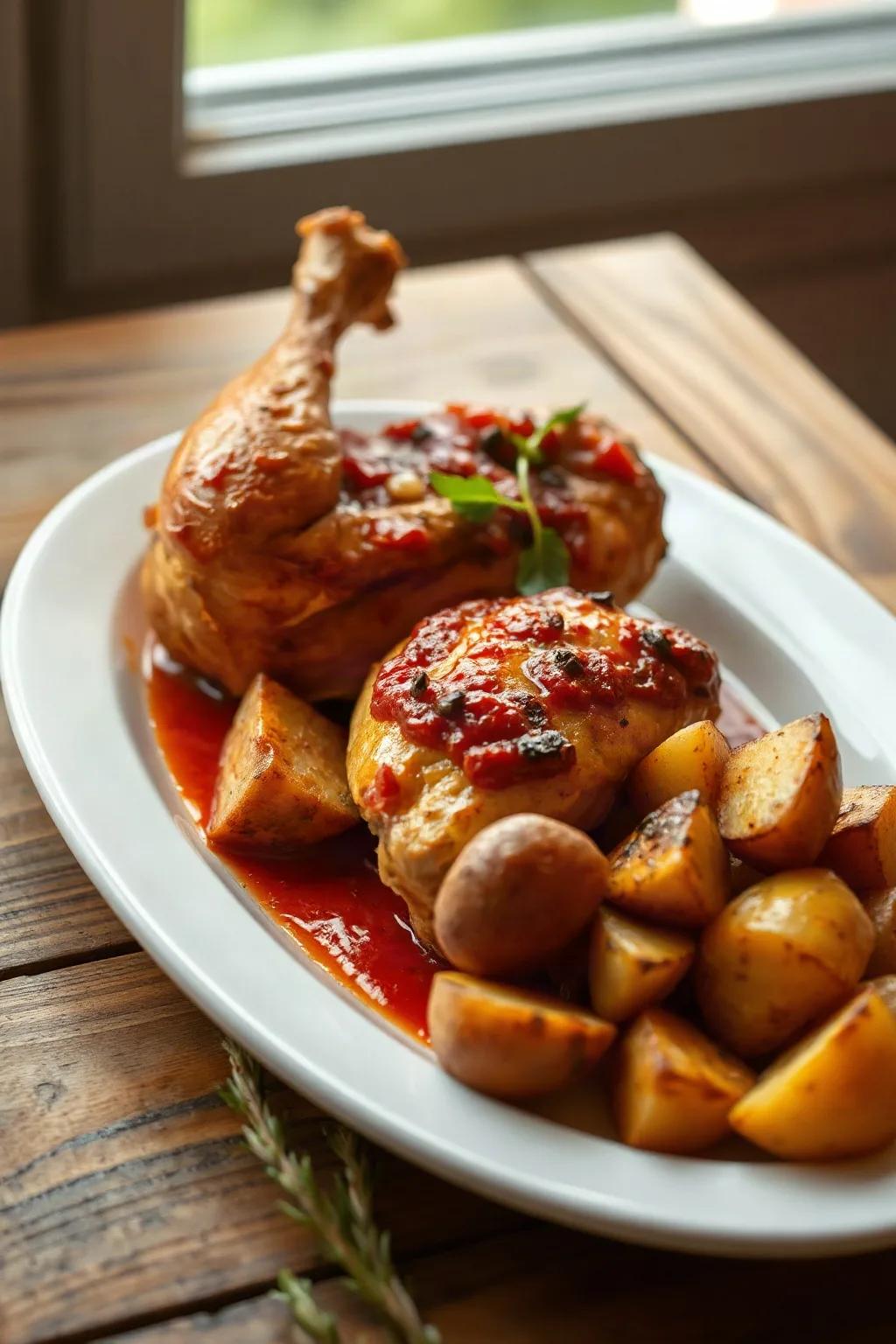 Pollo y Papas al Estilo Portugués