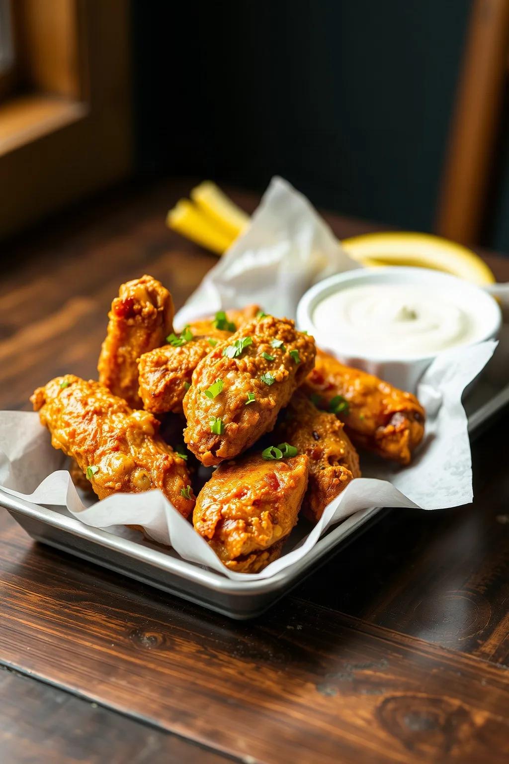 Chicken Wings with Honey Mustard Yogurt Sauce