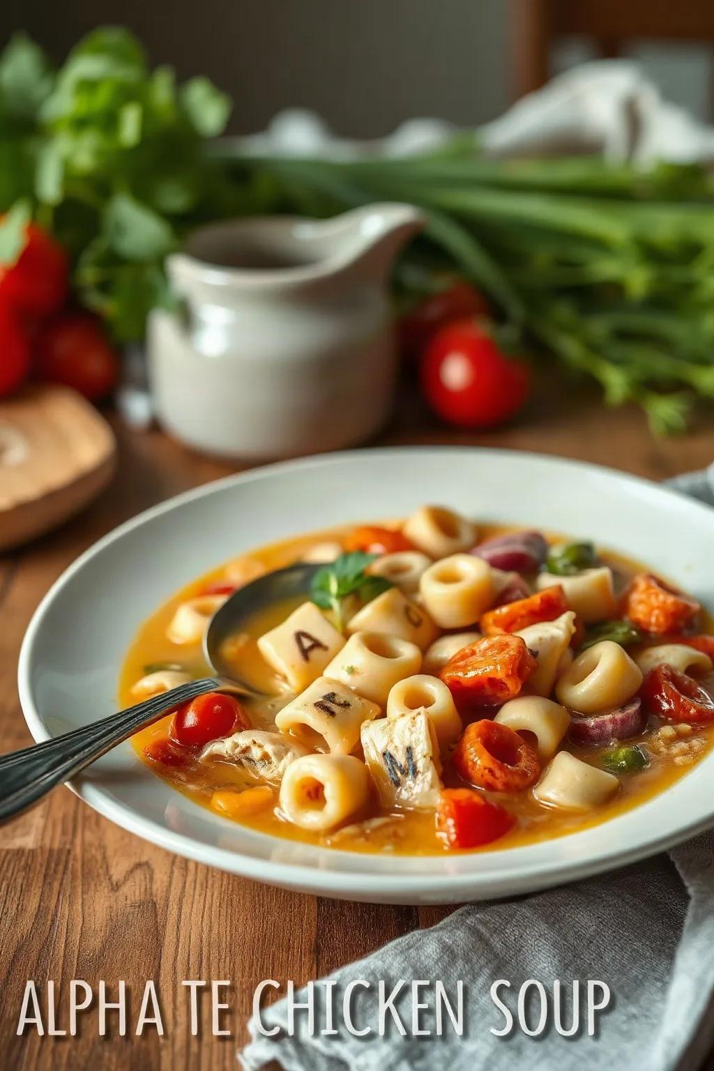 Soupe alphabet au poulet