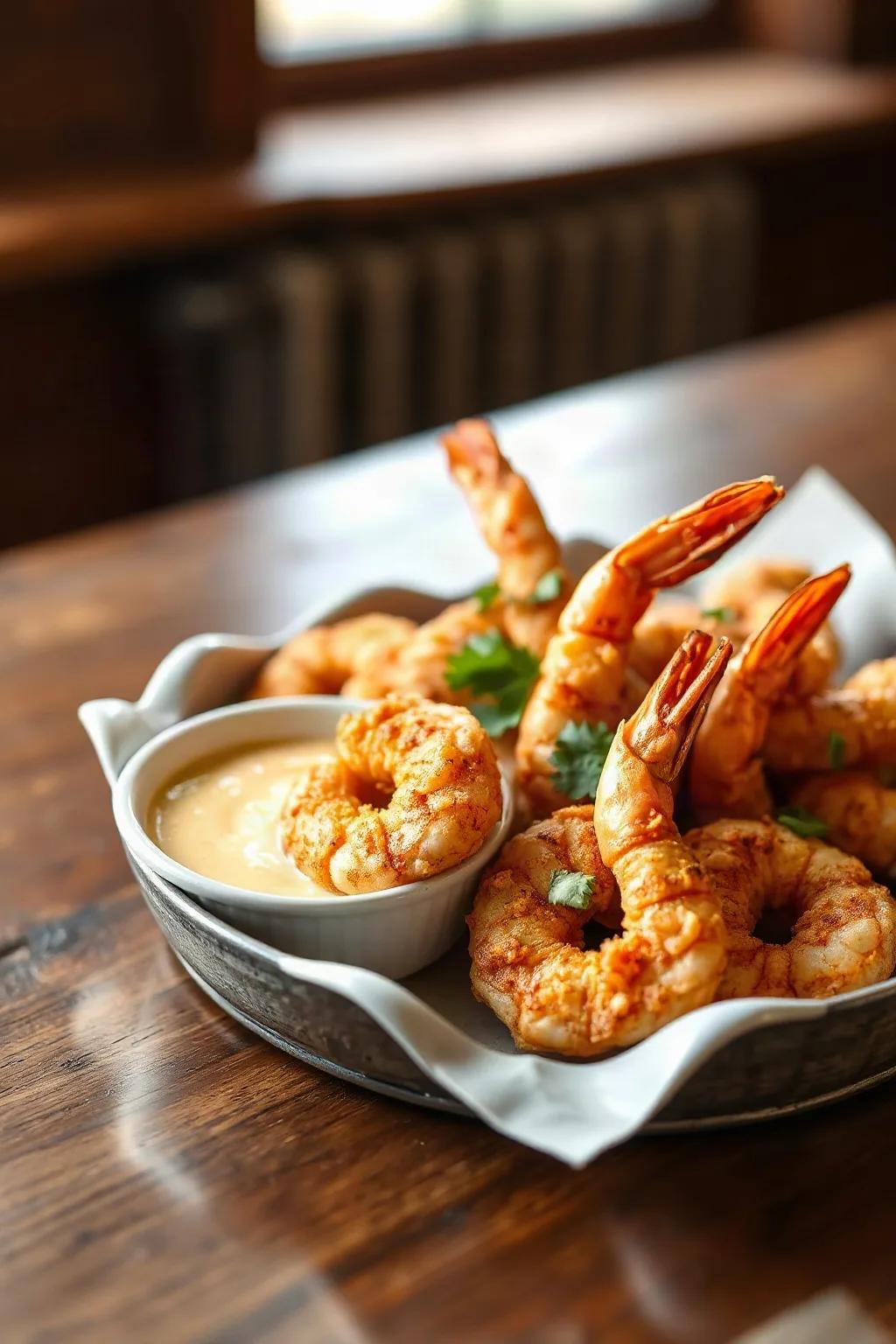 Camarones Crujientes en Freidora de Aire con Salsa de Curry de Coco