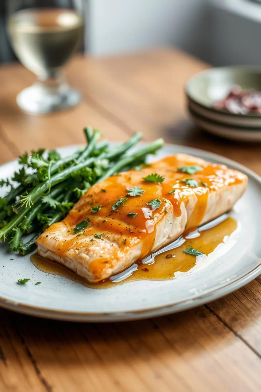 Salmón con Miel y Cilantro
