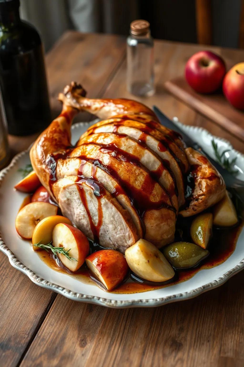 Pavo al Balsámico con Manzanas