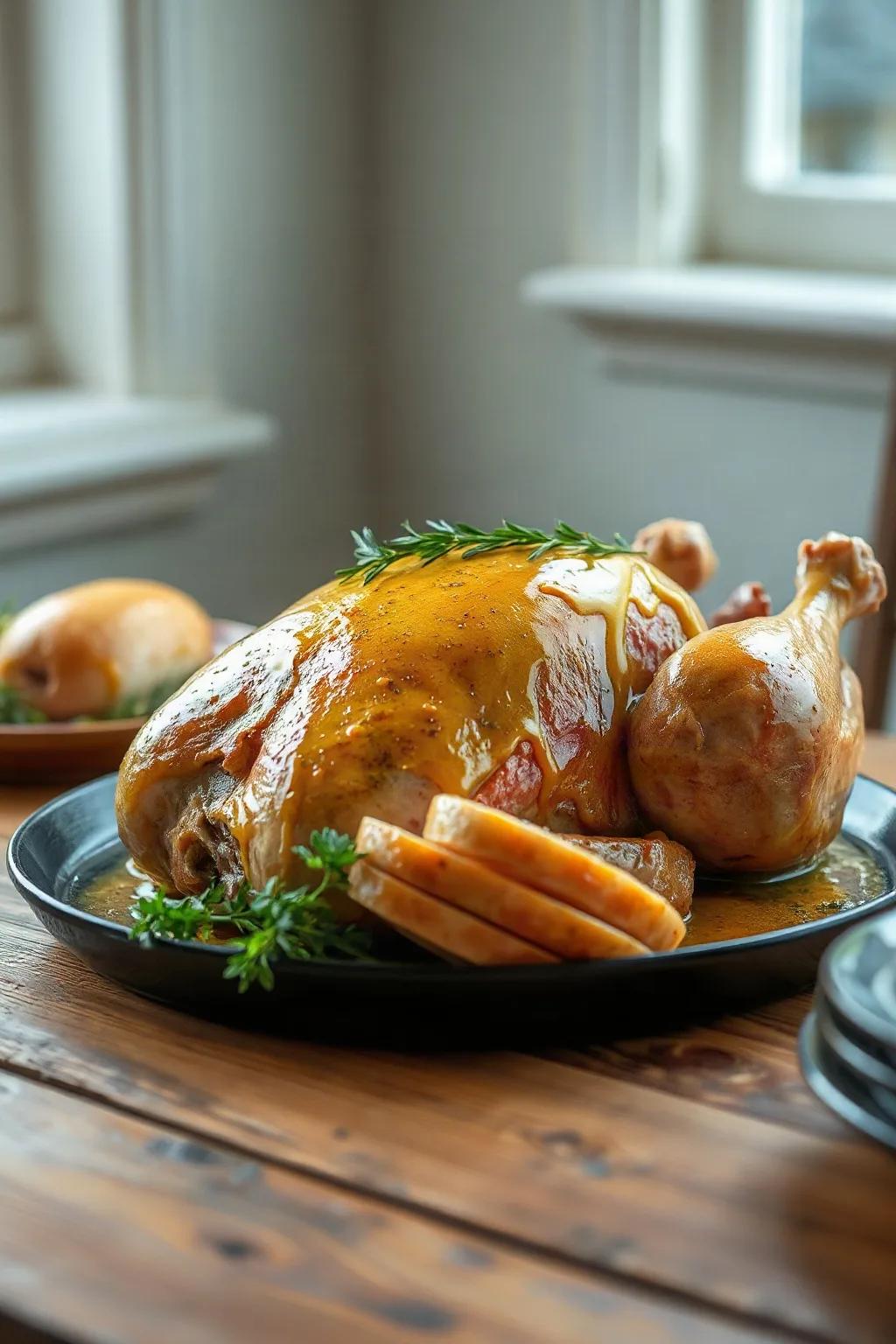 Dindon rôti à la moutarde