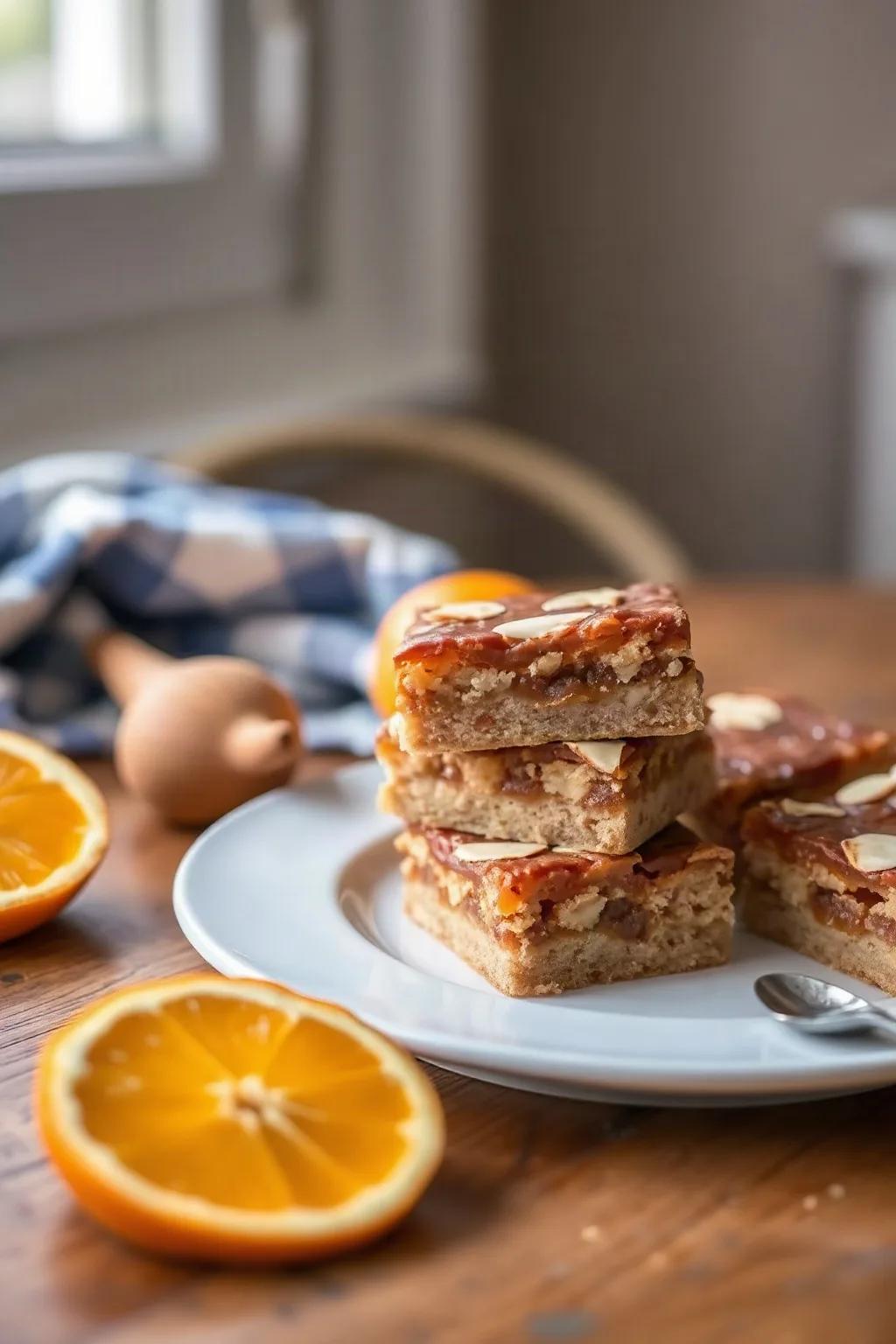 Orange and Almond Date Squares
