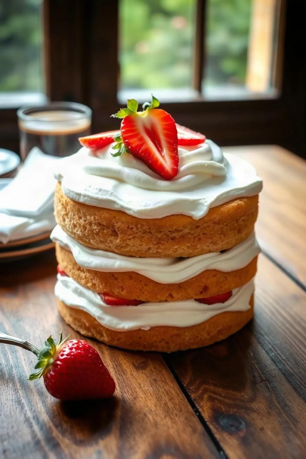 Pastel de Chantilly con Fresas