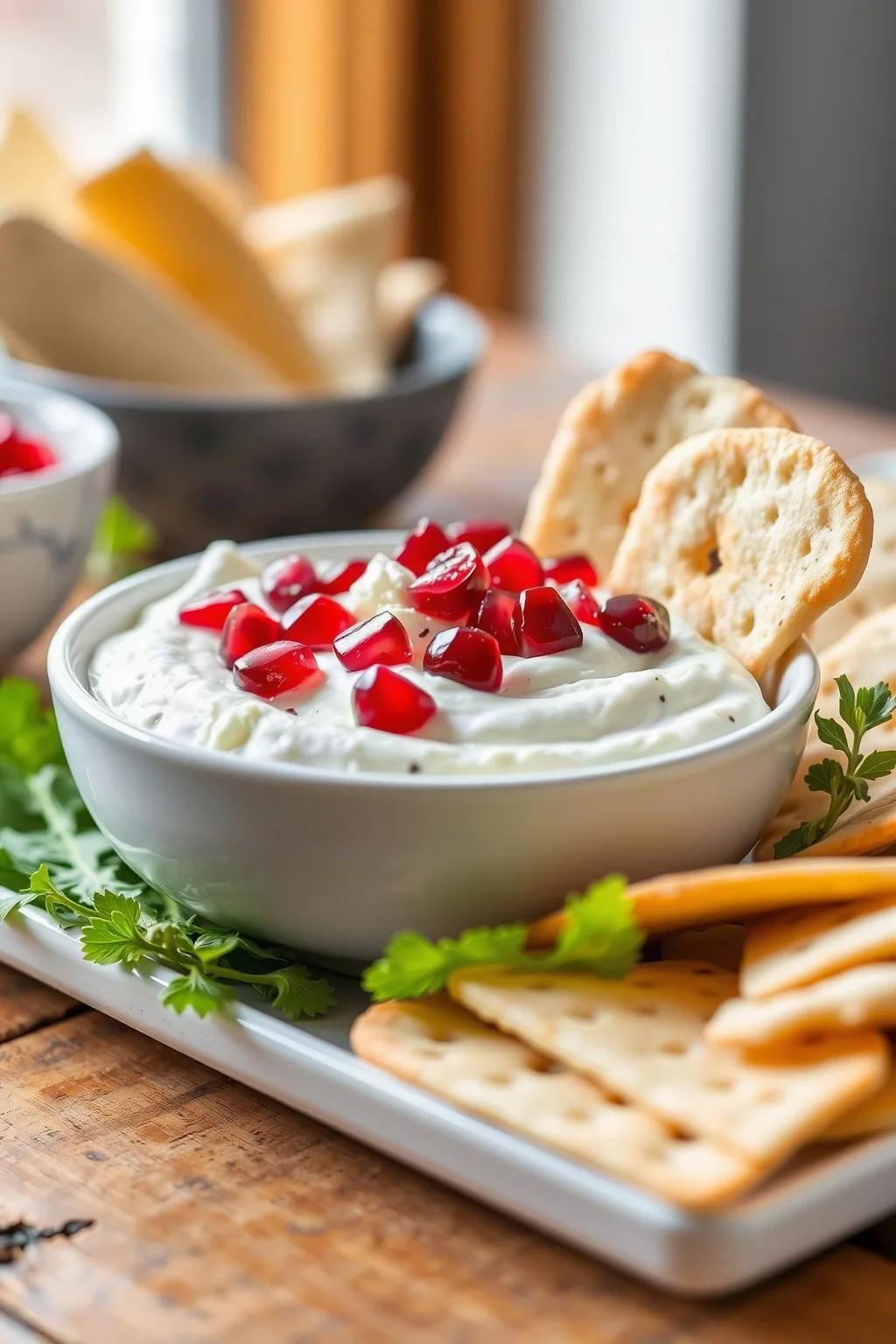 Greek Yogurt Dip with Feta and Pomegranate