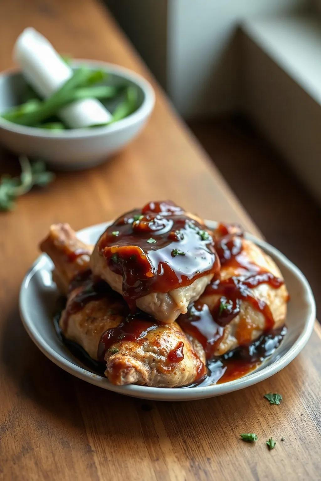 Muslos de Pollo con Mermelada de Cebolla