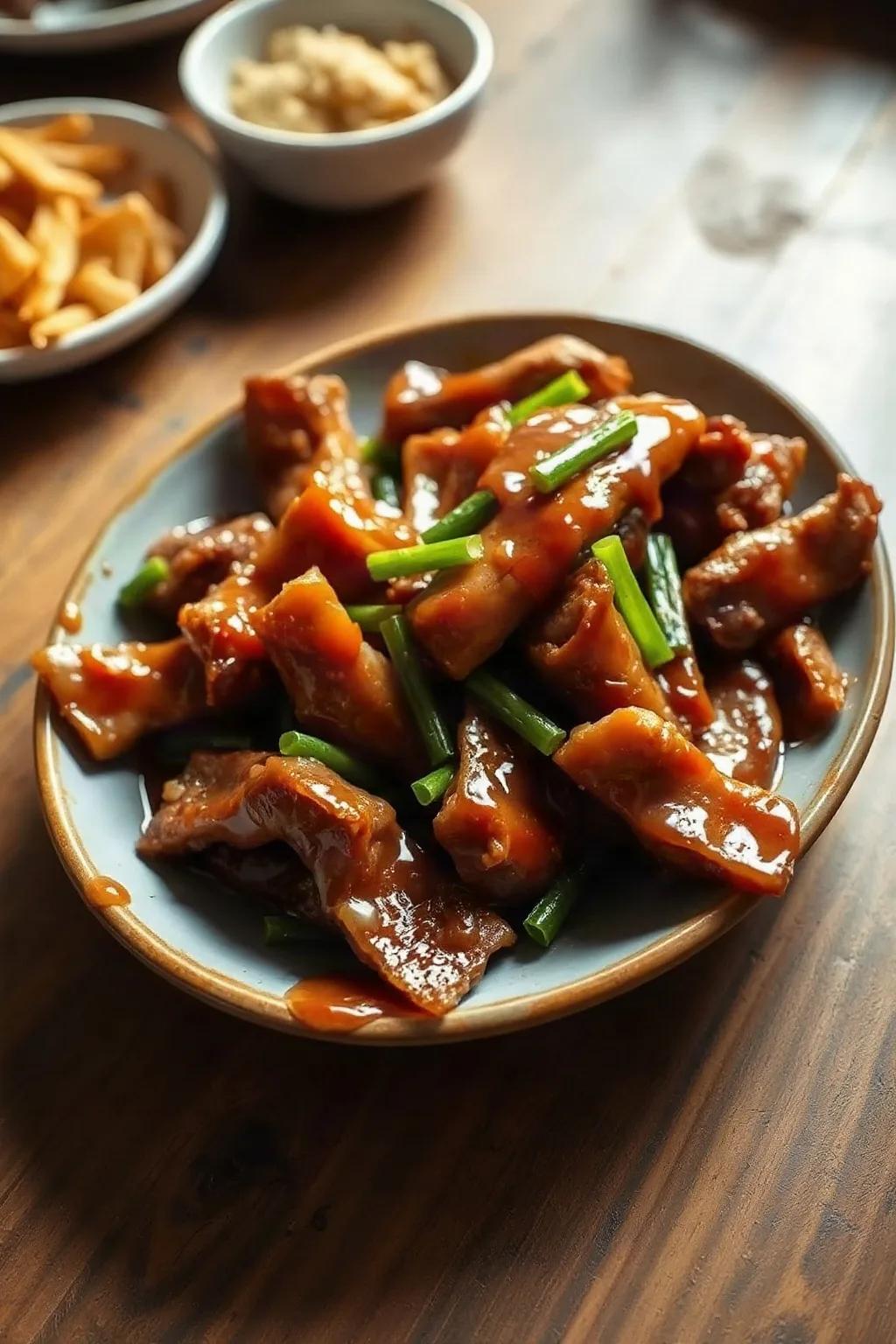 Carne de Res Crujiente con Miel y Ajo
