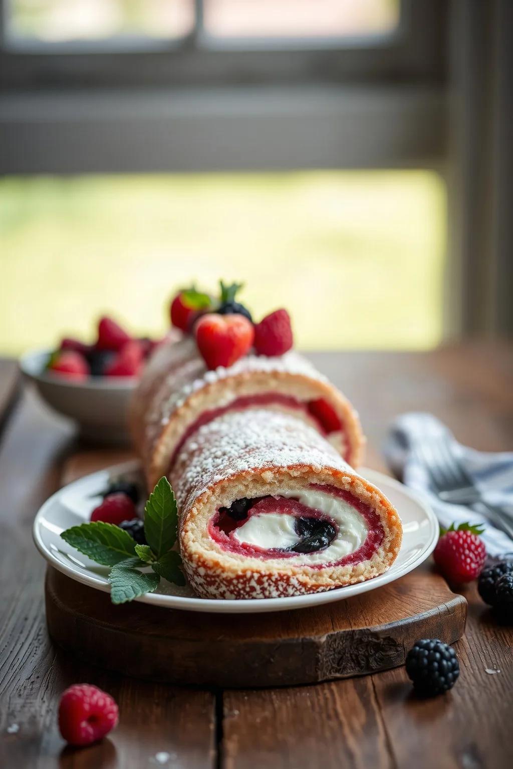 Berry Swiss Roll Cake