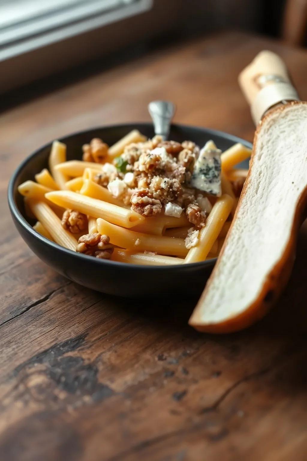 Penne with Blue Cheese and Walnuts