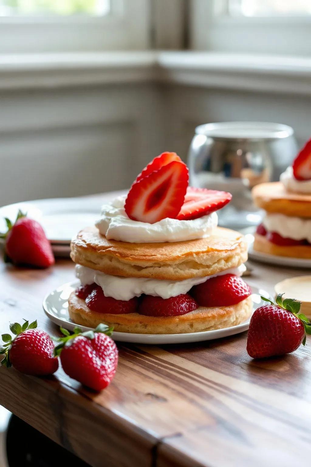 Strawberry Cream Sponge Cakes