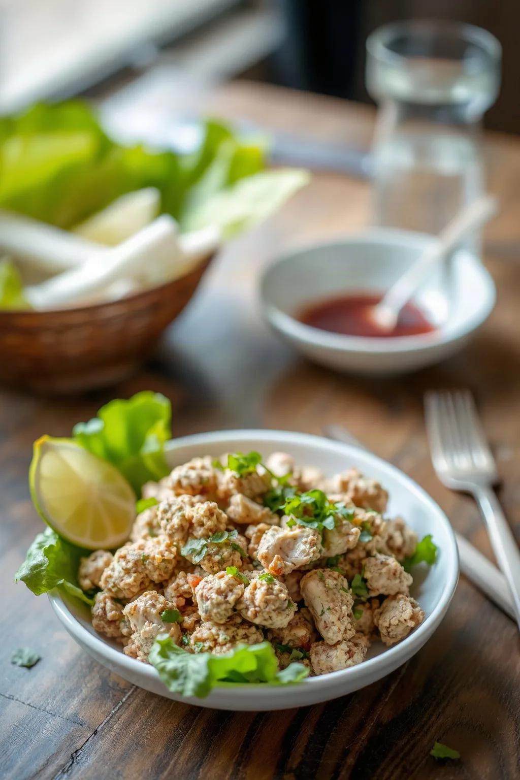 Larb with Lemongrass Ground Chicken