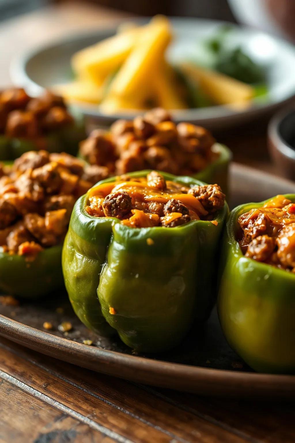 Curried Beef Stuffed Peppers