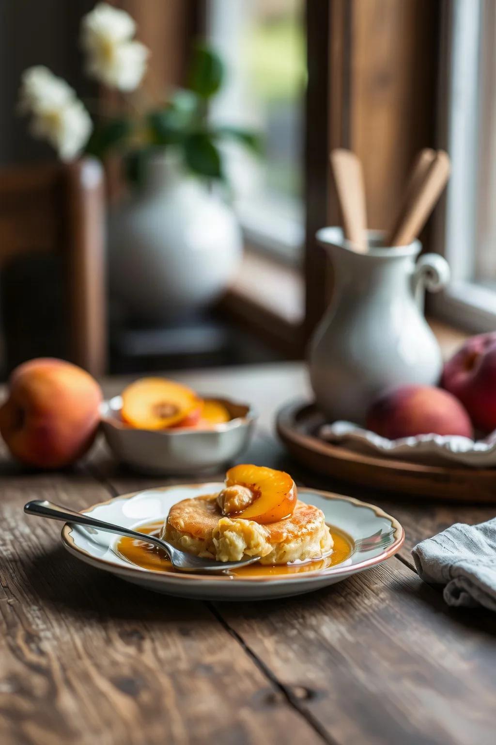 Peach and Maple Pudding