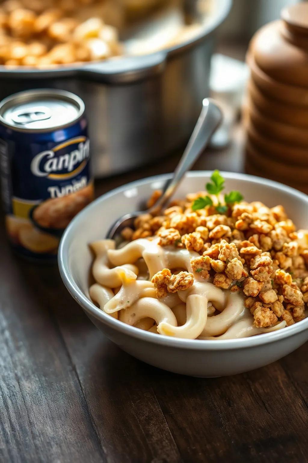 Classic Canned Tuna Casserole with Crushed-Cracker Top