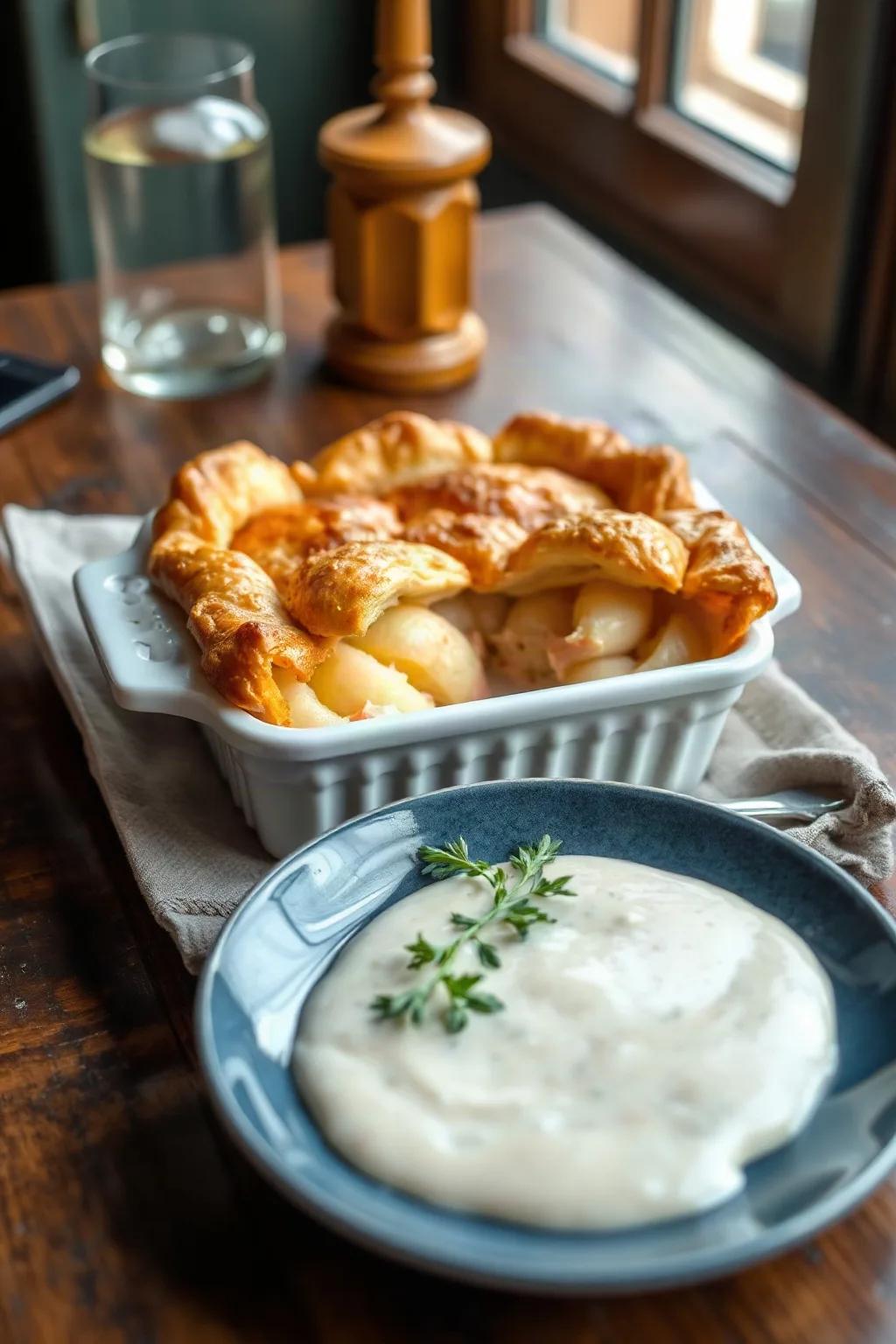 Pâté au Saumon Traditionnel avec Sauce Blanche