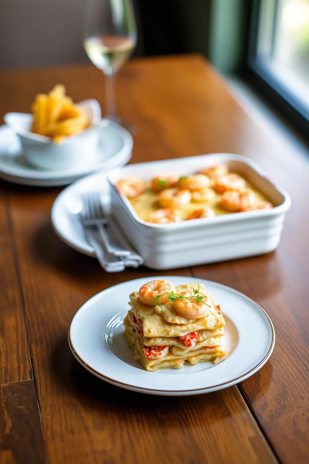 Seafood Lasagna with Shrimp, Scallops, and Crab