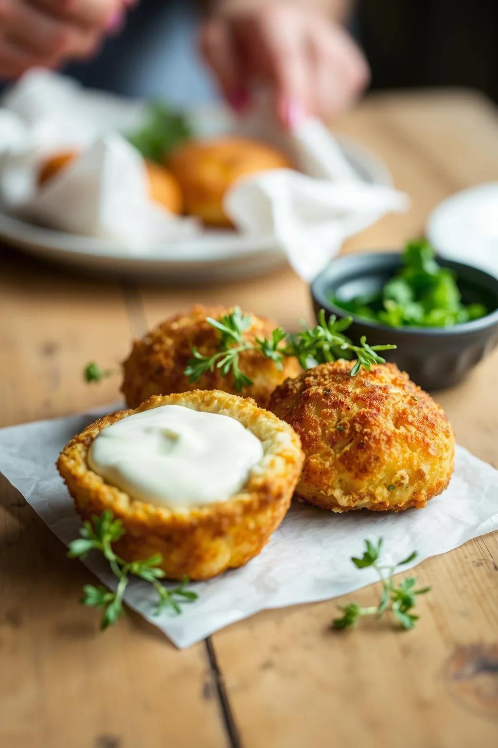 Salmon Croquettes with Tarragon Mayonnaise