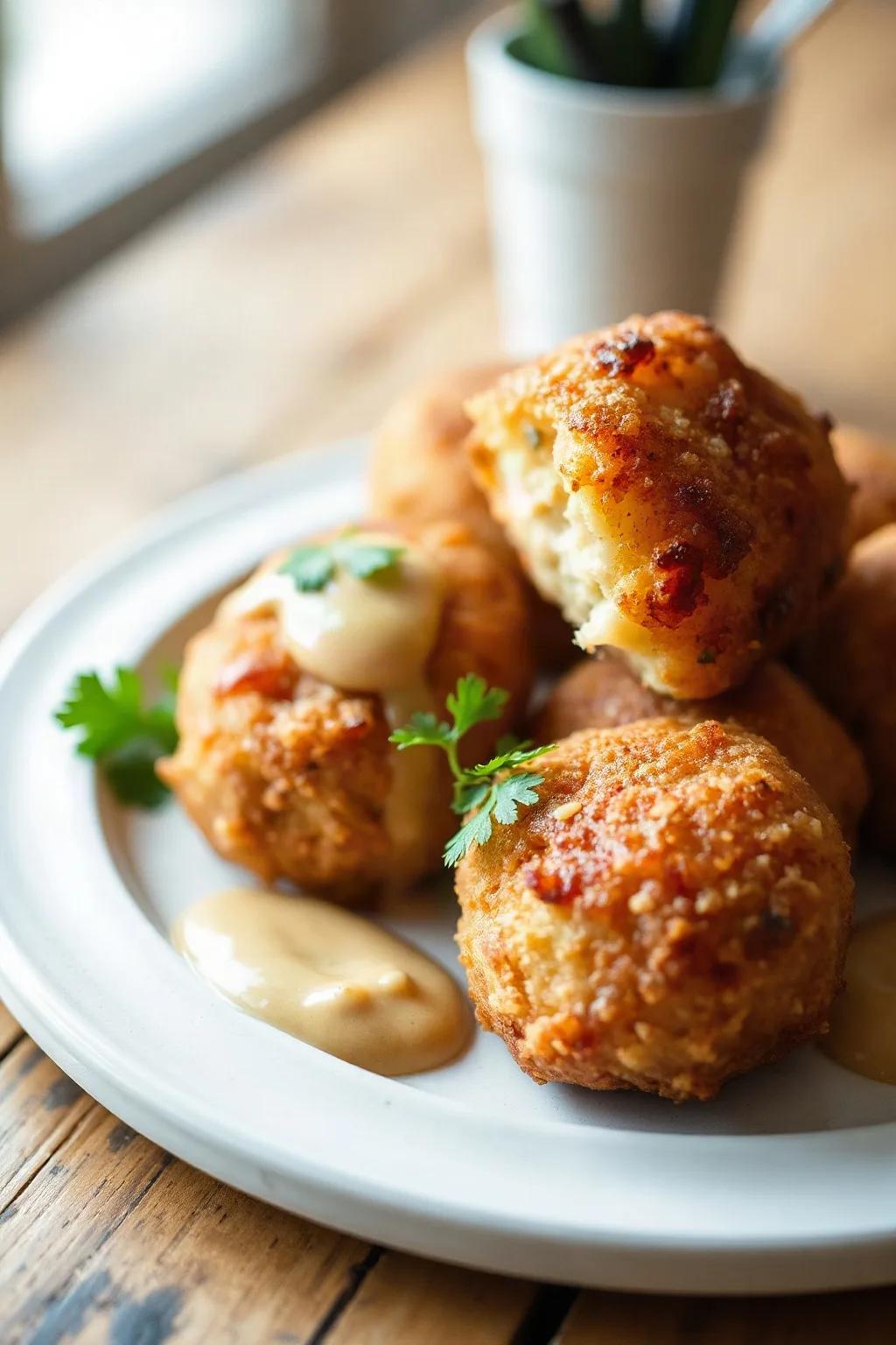 Tuna Potato Croquettes with Pickle Sauce