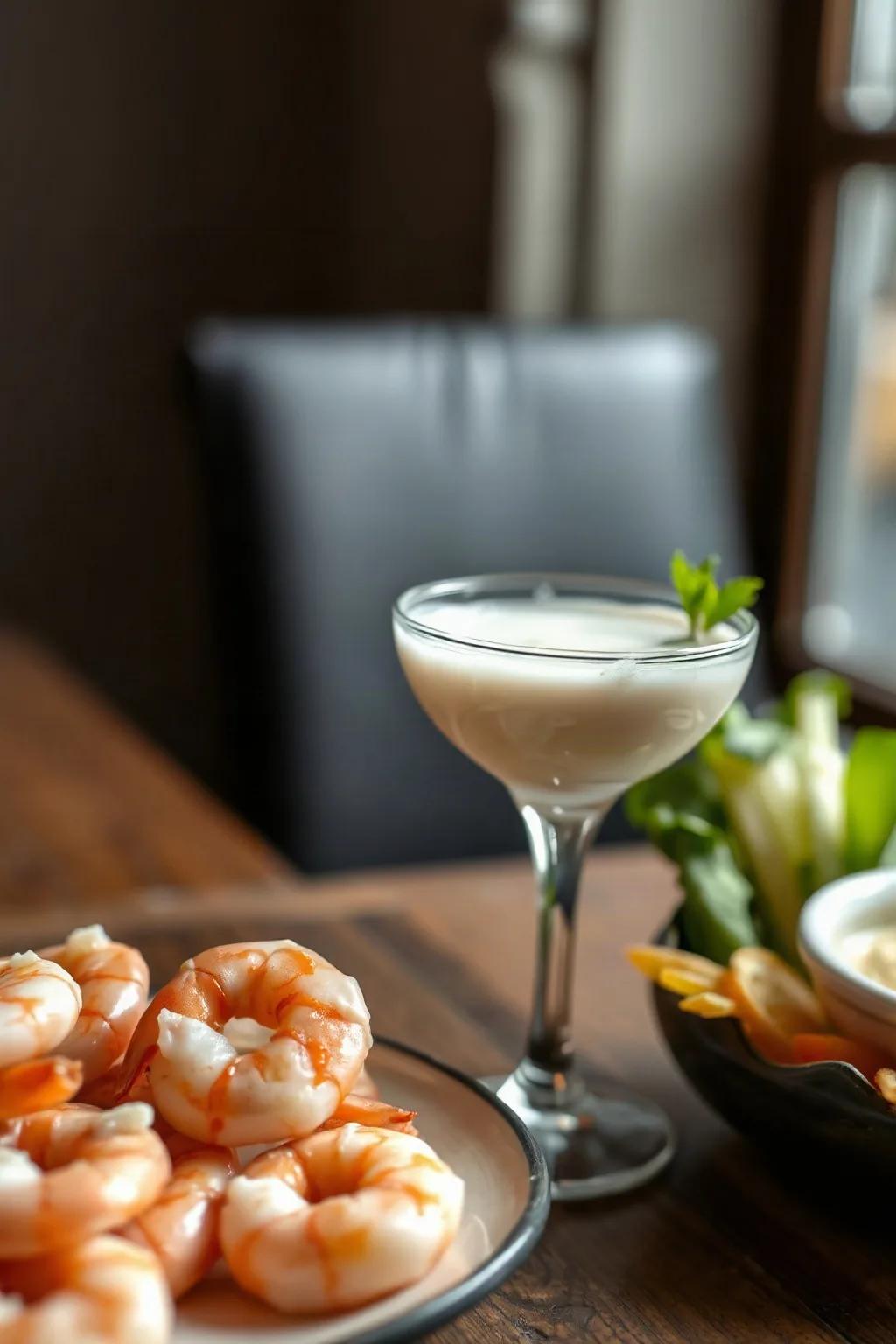 Shrimp with White Cocktail Sauce