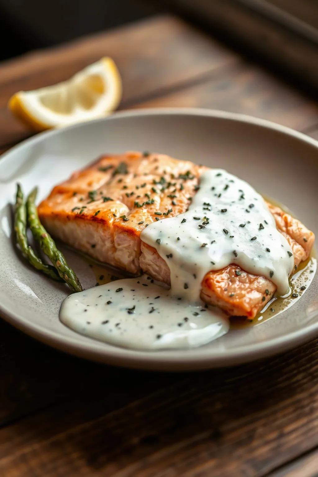 Salmon with Creamy Herb Sauce