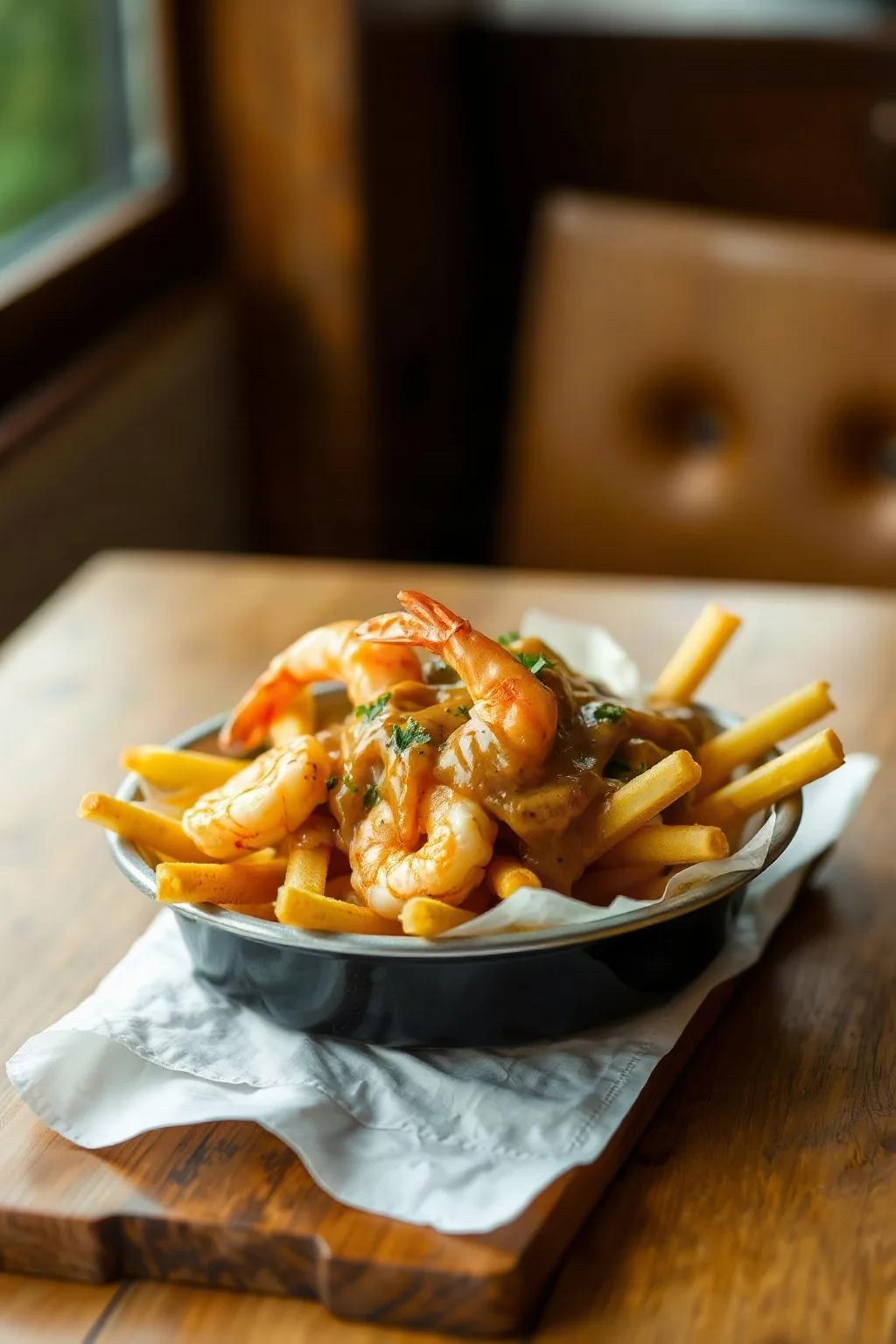 Poutine aux crevettes du brise bise