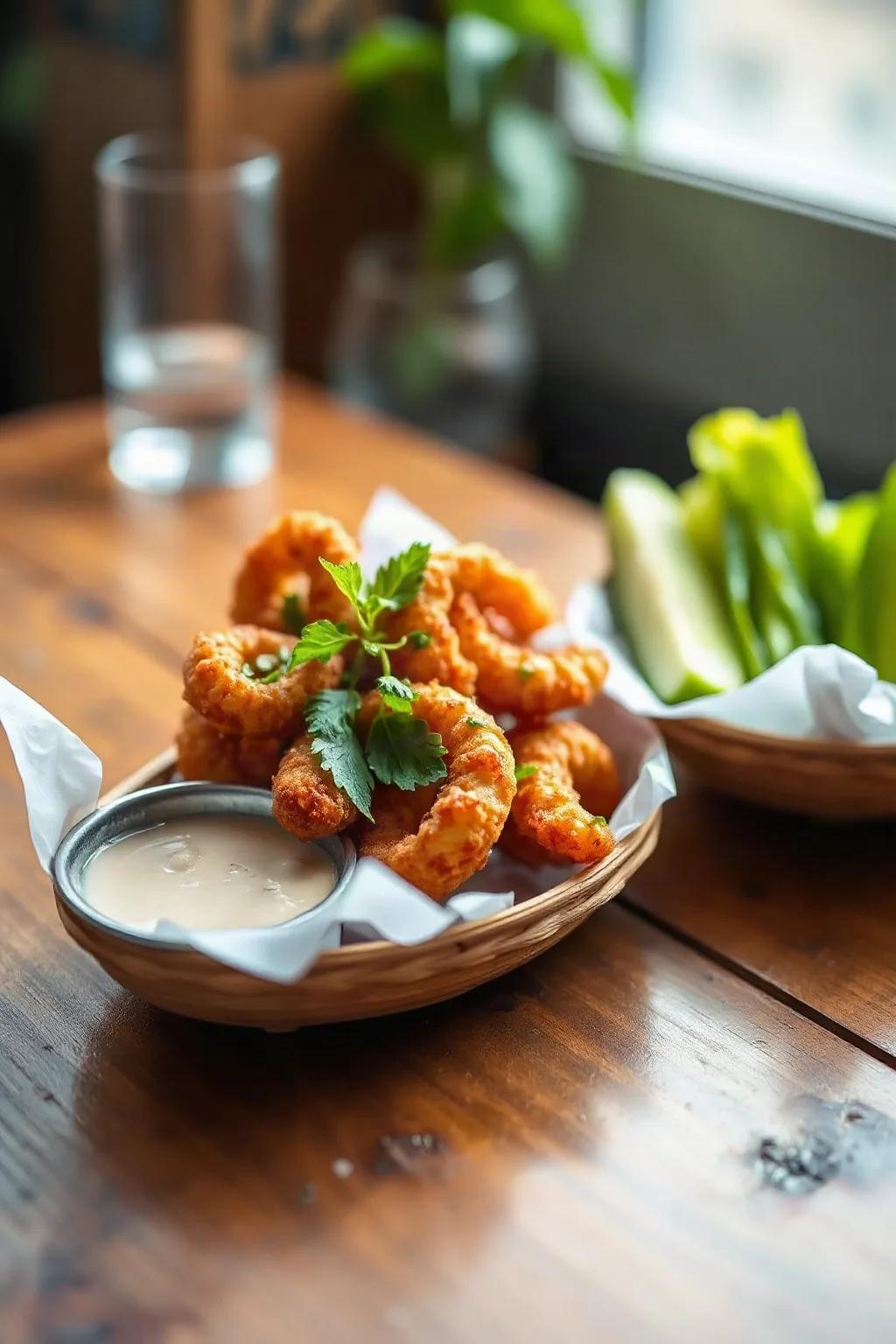 Beer-Battered Fried Calamari with Cucumber Sauce