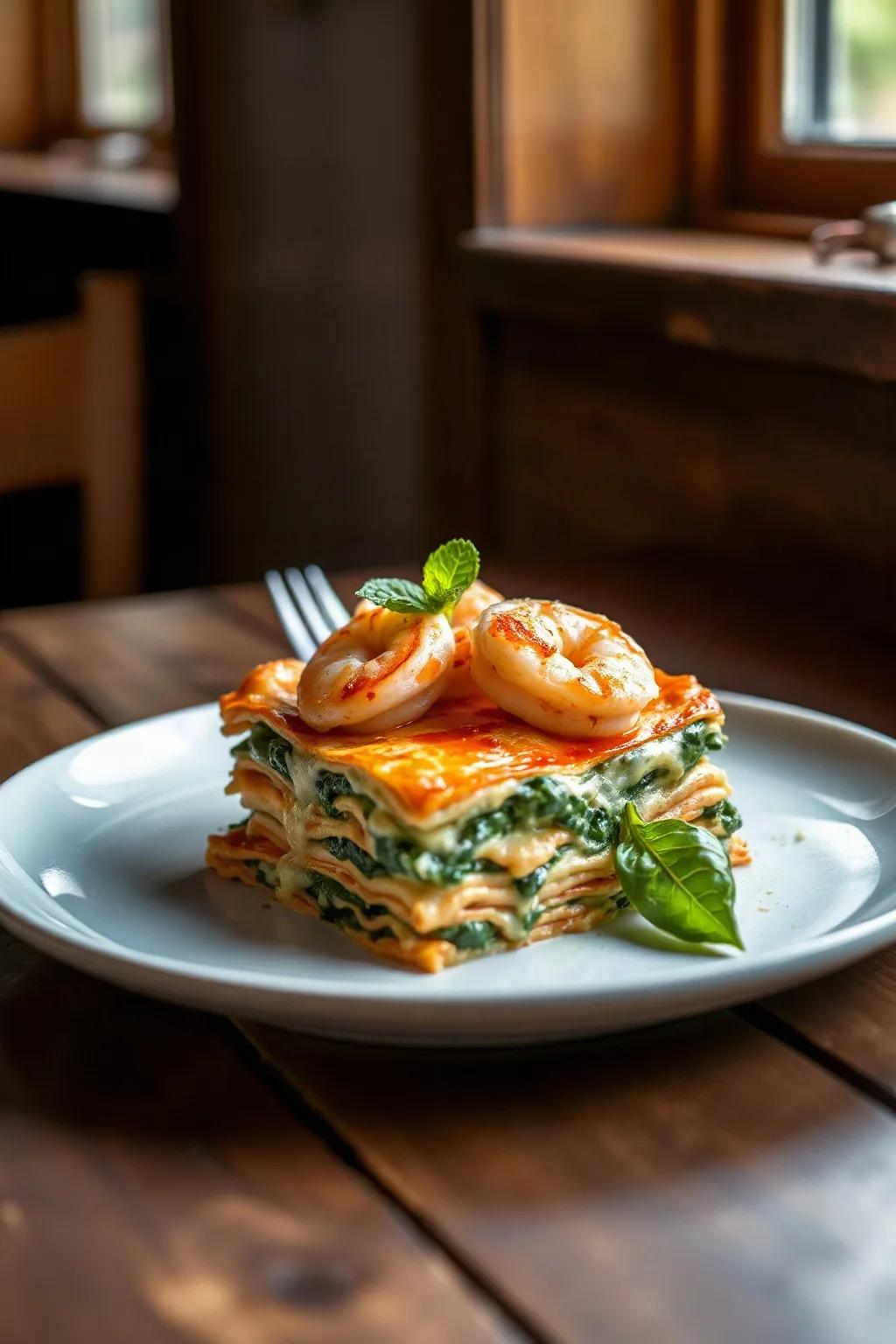 Shrimp and Spinach Lasagna