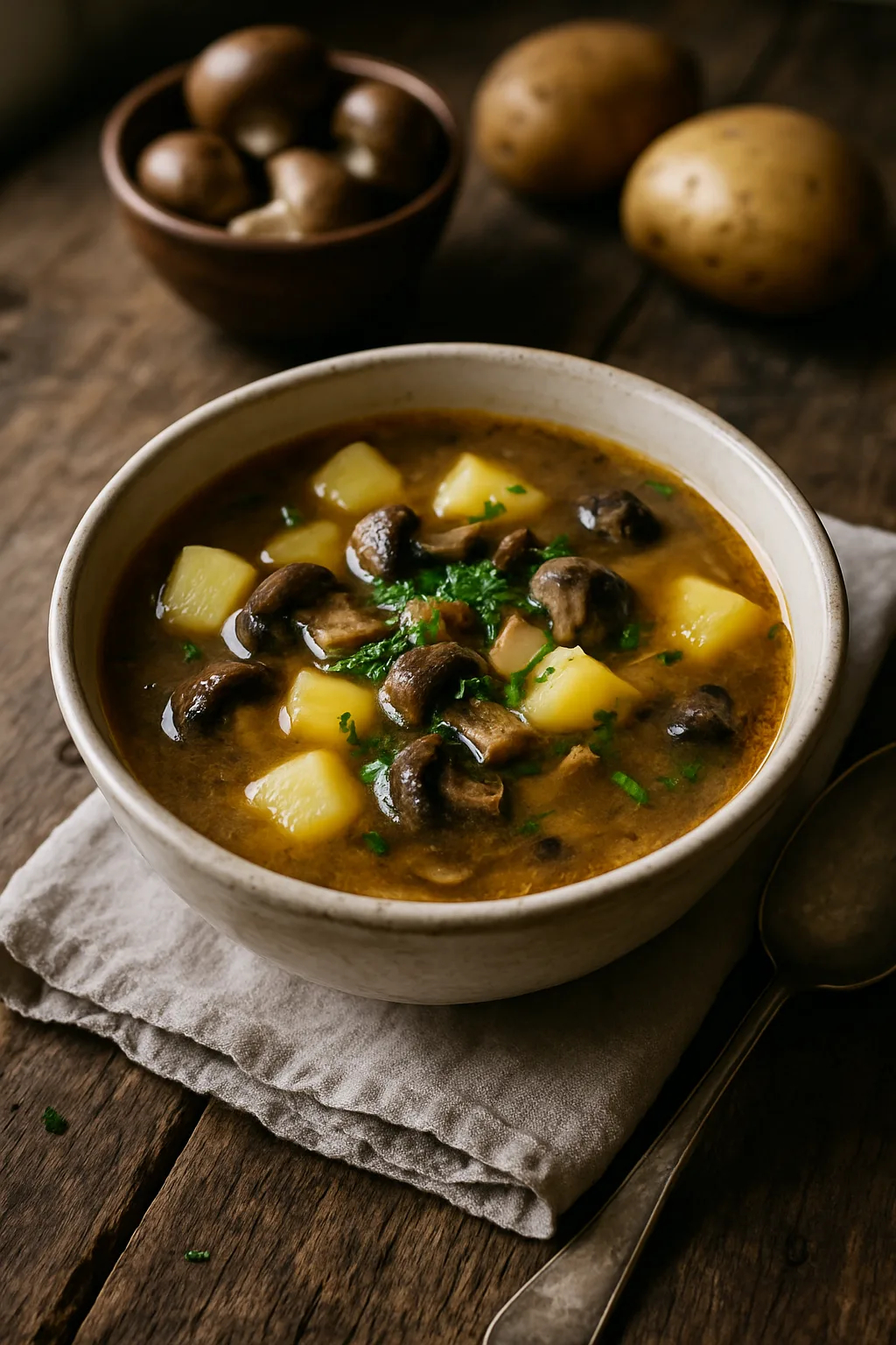Sopa Rusa de Champiñones y Papas
